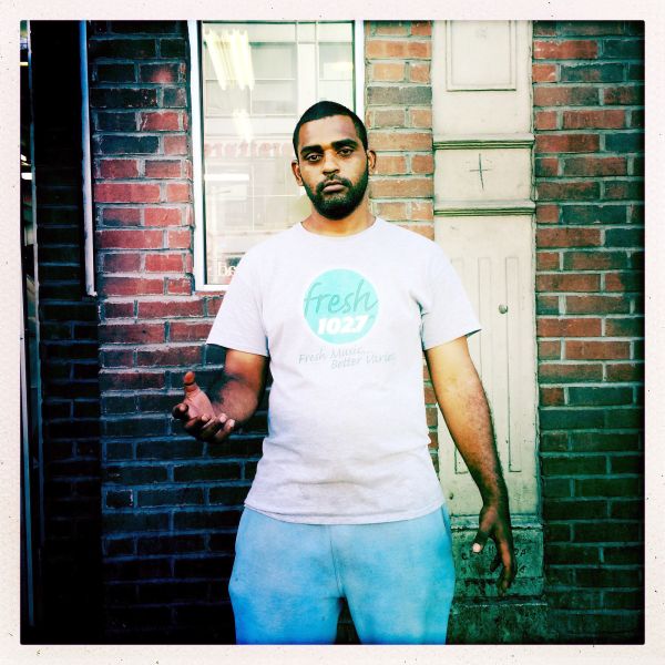 Part of series of "Harlem in the Corner". 32 y- old homeless man Yuga, struggling with mental disorder, though he remains calm.