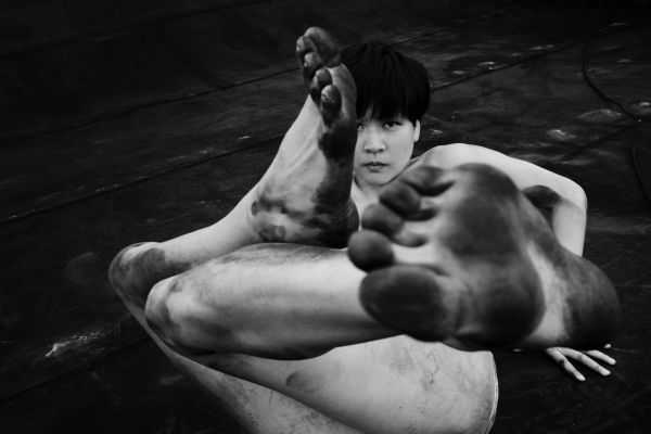 Mei, Japanese dancer, as she performs at the rooftop of her apartment, New York.