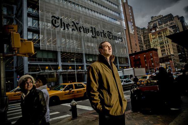 Portrait Outiside The New York Times Office