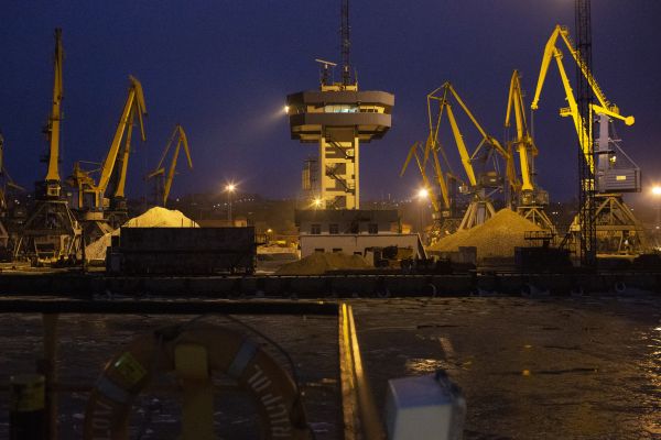 The Mariupol Sea Port on the Sea of Azov. On November 25 Russia fired on three Ukrainian ships and took 24 Ukrainian sailors captive near the Kerch Strait, which connects the Black Sea and the Sea of Azov.