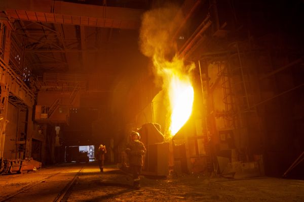 The Ilyich Iron and Steel Plant in Mariupol is owned by one of Ukraine’s richest men, Renat Akhmetov.