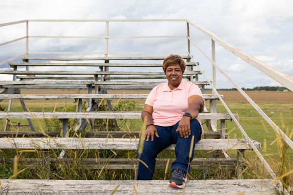 Pastor Carolyn Kidd at Pop Staples Park in Drew, Mississippi.