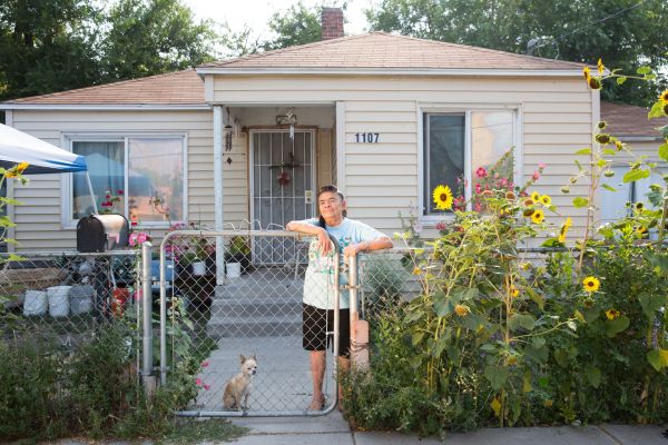 A resident of the Mills Addition neighborhood of Klamath Falls, Oregon. Mills is one of the poorest neighborhoods in the state.