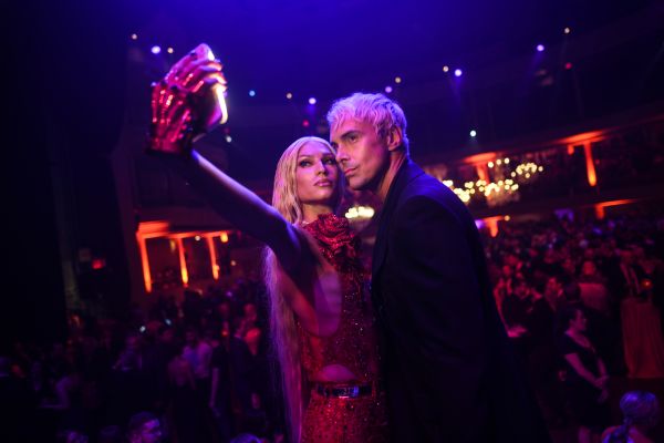Phillipe Blond and David Blond of The Blonds take a selfie at the after party at Hammerstein Ballroom.