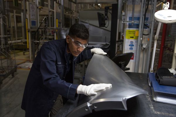 Inside the Rolls Royce production facility in Singapore.