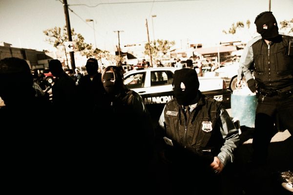 Juarez municiple police on a raid