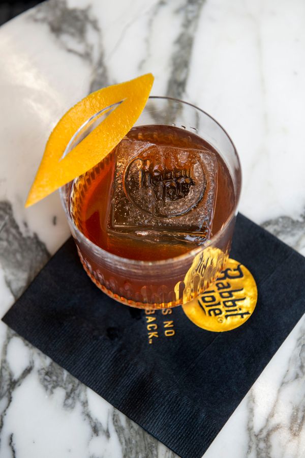 Thursday, December 22nd, 2022: USA, Louisville, KY, The Rabbit Hole Distillery, Old Fashioned at the Over Look bar.