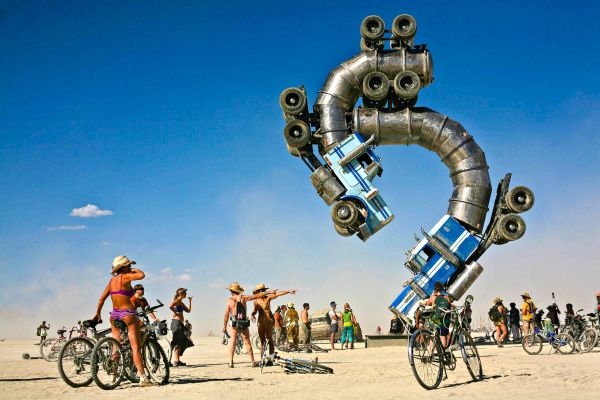 A sculpture at Burning Man 2007 in Black Rock Desert, Nevada, seen on Saturday, Sept. 2, 2007.